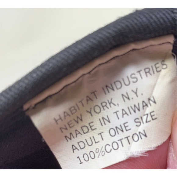 Vintage "Your Basic Cap" Black Snapback 6 Panel Hat Habitat Industries Taiwan - Picture 6 of 6